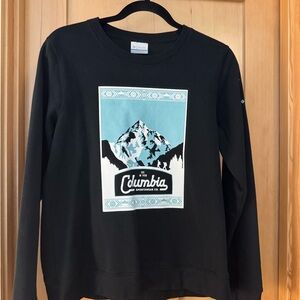 Columbia Black Sweatshirt with Teal Mountain Panel